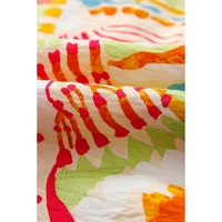 Orange Abstract Print Spaghetti Strap Piping Detail Maxi Dres - L thumbnail