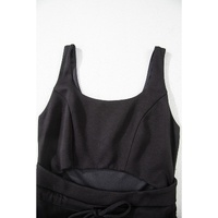 Black Cut Out Front High Waist Tank Mini Dress - S thumbnail