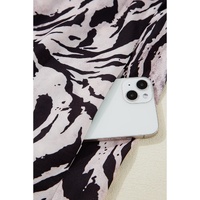 Black Abstract Print Open Back Boho Loose Maxi Sundress - L thumbnail