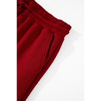 Red Dahlia Textured Loose Fit T Shirt and Drawstring Pants Set - L thumbnail