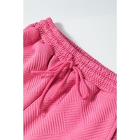 Strawberry Pink Ultra Loose Textured 2pcs Slouchy Outfit - L thumbnail