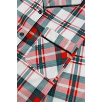 Red Christmas Plaid Print Two Piece Long Sleeve Pajamas Set - 2XL thumbnail