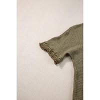 Laurel Green Fringe Trim Textured Short Two Piece Set - M thumbnail