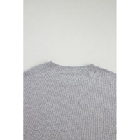 Light Grey Solid Color Loose Tunic Top and Slim Shorts Set - 2XL thumbnail