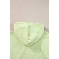 Meadow Mist Green Textured Cropped Hoodie and Shorts Set - L thumbnail