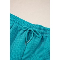 Skobeloff Textured Ruffle Split Top and Drawstring Shorts - L thumbnail