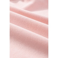 Light Pink Contrast Trim Ruffled Top and Drawstring Shorts Set - L thumbnail