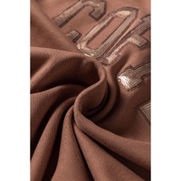 Straw Yellow Sequined COFFEE Loose Fit Sweatshirt and Shorts Set - XL thumbnail