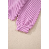 Phalaenopsis Corded Knit Long Sleeve Top and High Waist Shorts Set - XL thumbnail