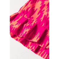 Rose Western Aztec Geometric Print Top and Ruffled Shorts Set - L thumbnail