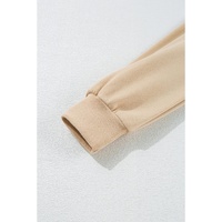 Apricot Striped Accent Pullover and Shorts Two Piece Casual Set - M thumbnail