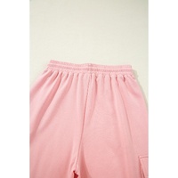 Apricot Pink Half Sleeve T-Shirt & Cargo Sweatpants Set - S thumbnail