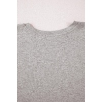 Gray Solid Color Loose Tee 2 Piece Shorts Set - L thumbnail