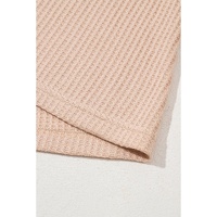 Light French Beige Cactus Forest Waffle Half Sleeve Tee Short Set - M thumbnail