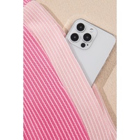 Sachet Pink 2-tone Colorblock Patchwork Corded 2pcs Outfit - M thumbnail
