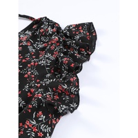 Azura Exchange Floral Ruffled Crop Top and Maxi Skirt Set - M thumbnail