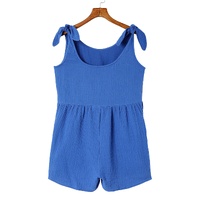 Azura Exchange Blue Textured Knotted Straps High Waist Wide Leg Romper - XL thumbnail