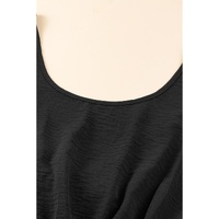 Black Knotted Backless Elastic Waist Sleeveless Romper - XL thumbnail