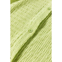 Meadow Mist Green Textured Short Sleeve Patched Pocket Buttoned Shirt Romper - L thumbnail