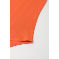 Orange Ribbed Knit Tiered Ruffled Sleeve Bodysuit - XL thumbnail