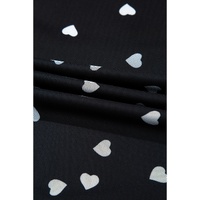 Black Heart Shape Mesh Patchwork Square Neck Bodysuit - L thumbnail