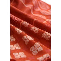 Red Bohemian Mix Print Long Flared Skirt - M thumbnail