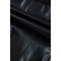 Black PU Leather Side Slits Slim Fit High Waist Mini Skirt - L thumbnail