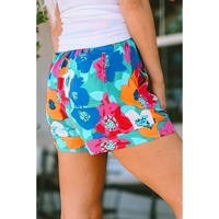 Azura Exchange Floral Print Drawstring Waist Casual Shorts - L thumbnail