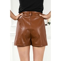 Azura Exchange Pleated Faux Leather Casual Shorts - 16 US thumbnail