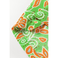 Green Floral Print Pocketed Front Knot High Waist Casual Shorts - S thumbnail