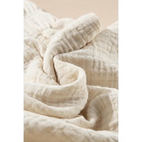 Apricot Textured Frilled Knotted High Waist Lace Hem Shorts - M thumbnail