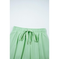 Light Green Drawstring High Waist Lined Tennis Skorts - S thumbnail