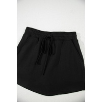 Black French Terry Drawstring Mini Skort with Pockets - XL thumbnail