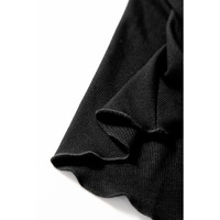 Black A-line Draped High Waist Phone Pocket Lined Skort - S thumbnail