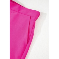 Sachet Pink Half Elastic Waist Casual Pocketed Shorts - M thumbnail