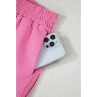 Bonbon Color Block Stripes Elastic High Waist Active Shorts - L thumbnail