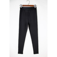 Black Fleece Lining Winter High Waist Leggings - L thumbnail