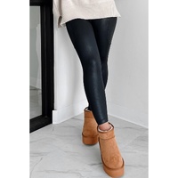 Black V Crossover High Waist Pocketed Leggings - L thumbnail