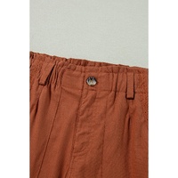 Red Dahlia Elastic Waist Pocketed Casual Straight Leg Pants - S thumbnail