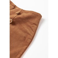 Chestnut Solid Color Double Breasted Straight Leg Pants - L thumbnail