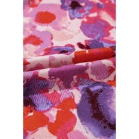 Purple Floral Wide Leg Elastic High Waist Pants - L thumbnail
