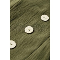 Jungle Green Solid Color Buttoned Straight Leg Overall - M thumbnail