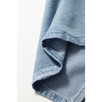Beau Blue Buttoned Front High Waist Side Pockets Denim Maxi Skirt - L thumbnail