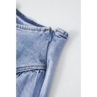 Beau Blue Asymmetric Ruffle Overlay Denim Mini Skirt - L thumbnail