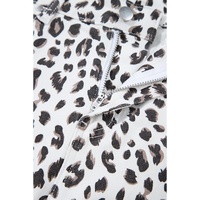 White Leopard Frayed Hem Denim Shorts - 8 US thumbnail