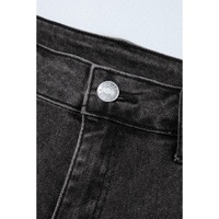Carbon Grey Raw Hem High Waist Denim Shorts - 10 US thumbnail