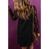 Black Sleeveless Shift Denim Dress - L thumbnail