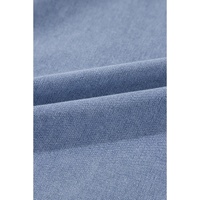 Beau Blue Lapel Neck Cap Sleeve High Waist Denim Babydoll Dress - S thumbnail