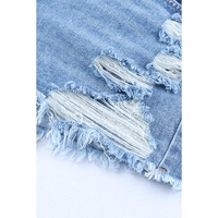 Sky Blue High Rise Crossover Waist Denim Shorts - 8 US thumbnail