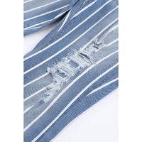 Azura Exchange Vertical Striped Ripped Flare Jeans - 16 US thumbnail